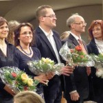V.v. l. n. r.: Melanie Heczko; Kathrin Vogler; Dominik Rüttjes; Anselm Wegener; Cordula Finke-Hölzl