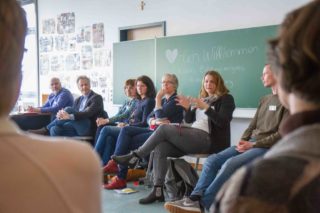 Diskussion im Workshop zur gymnasialen Oberstufe: Testen wir viel zu viel? Sind die Abiturprüfungen eigentlich kompetenzorientiert? Kann ein Stundenplan - wie zum Beispiel in Finnland - individualisiert werden? Foto: SMMP/Ulrich Bock